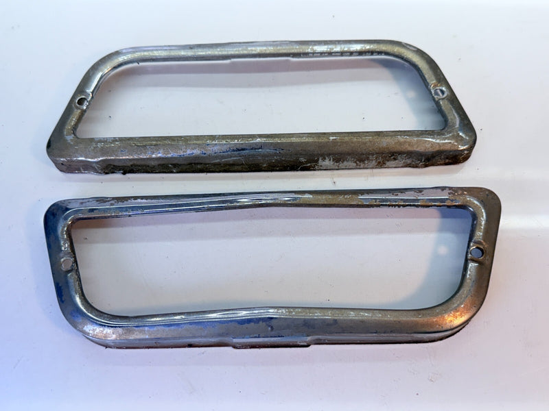 OEM 1960 Chevrolet Impala Parking Light Lamp Chrome Bezel Set 1853-39 60 B60-36