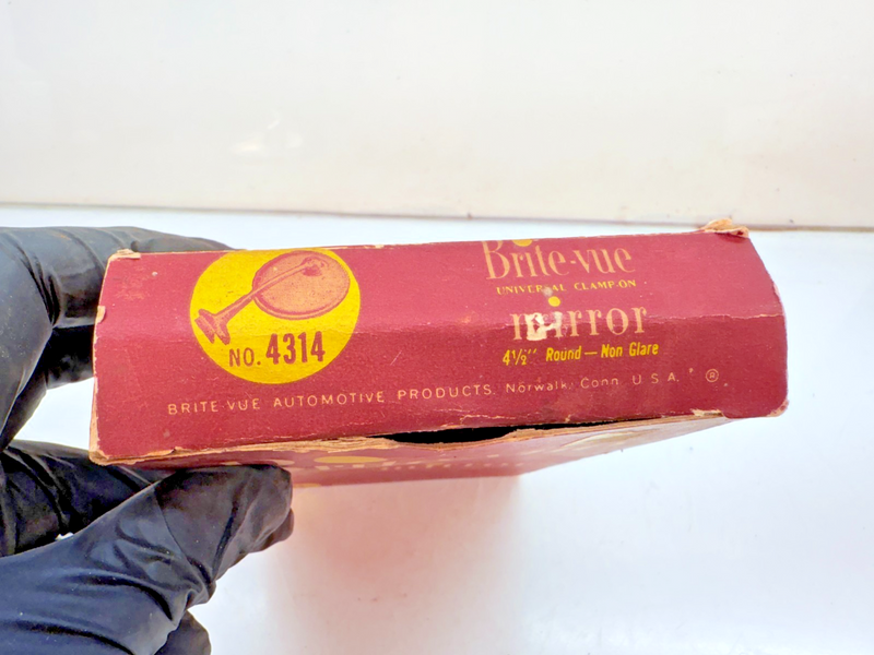 NOS Vintage 1960's Brite Vue Model 4314 Clamp On Mirror 4.5" Round B83-41