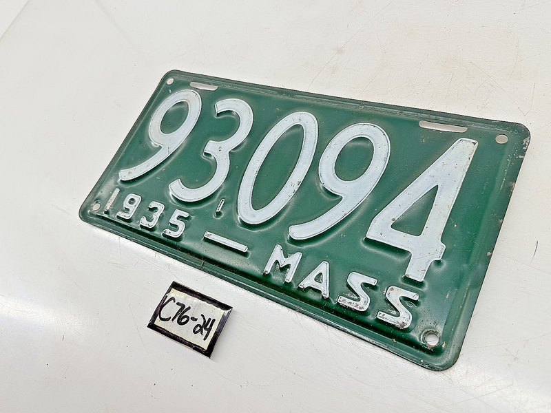 Vintage 1935 93094 Massachusetts License Plate Sign MA 93.094 C76-24