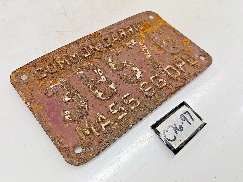 Vintage 1966 COMMON CARRIER 3857 Massachusetts License Plate Sign MA 3857 C76-97