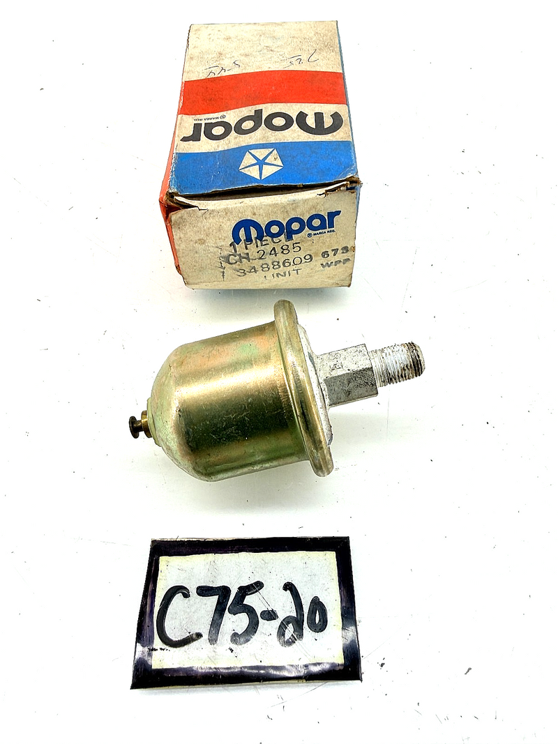 NOS 1964 - 1974 Chrysler Dodge Plymouth Oil Pressure Sending Unit 3488609 C75-20