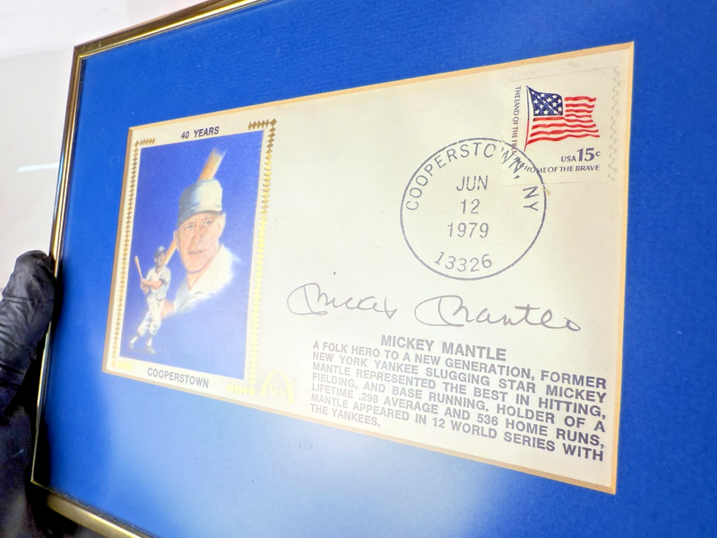 1979 Mickey Mantle Signed Autographed 1st Day Cover Cachet Auto Rare Yankees #7