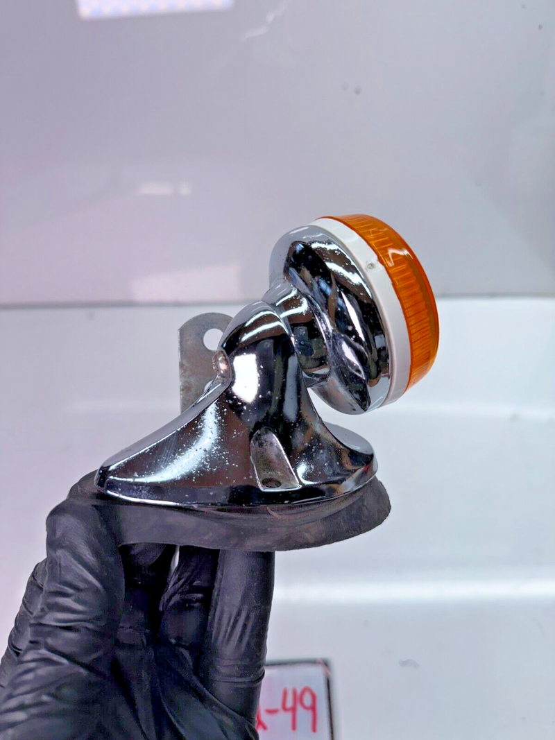 OEM Peterson Amber & Chrome Side Marker Lamp Lights 12V C22-49