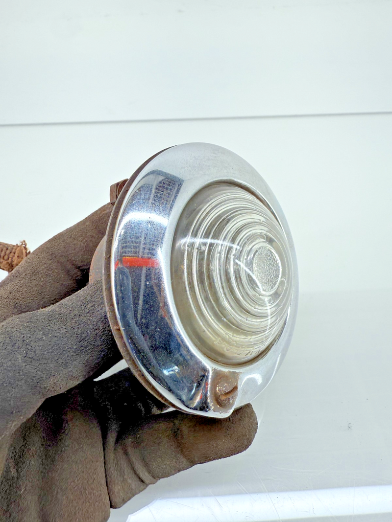 Original Jeep Willys DODAM PAIR Parking Turn Signal Lights Lens Bezels C37-13