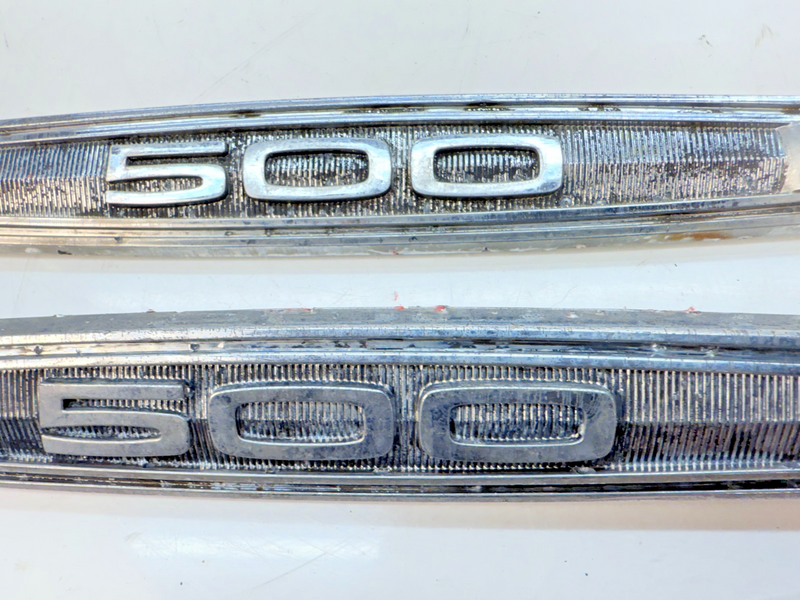 OEM 1967 Ford Fairlane 500 PAIR Quarter Panel Emblems C7OB E5-49