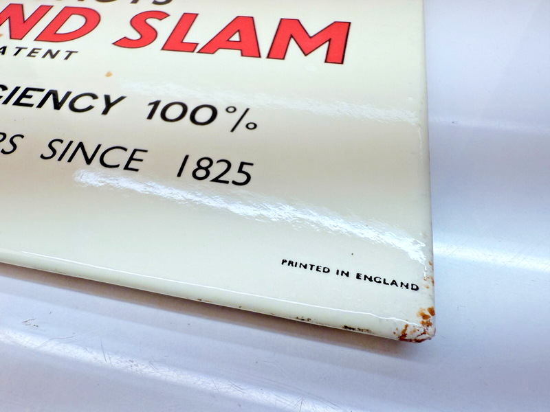 **RARE** Vintage Original COMOYS GRAND SLAM Pipe Patent Tobacco Tin Sign