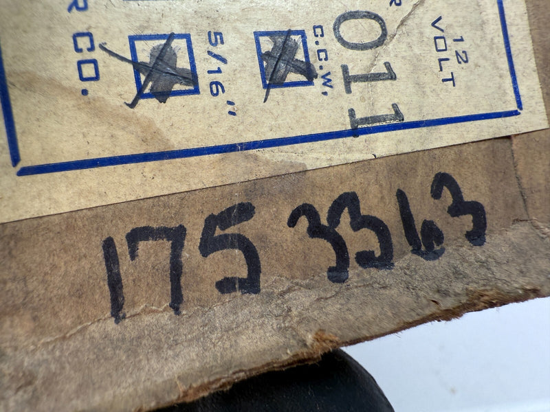 NOS DELTA HEATER MOTOR 1011 - ROTATION CCW - 5/16" SHAFT DIAMETER 12V C19-22