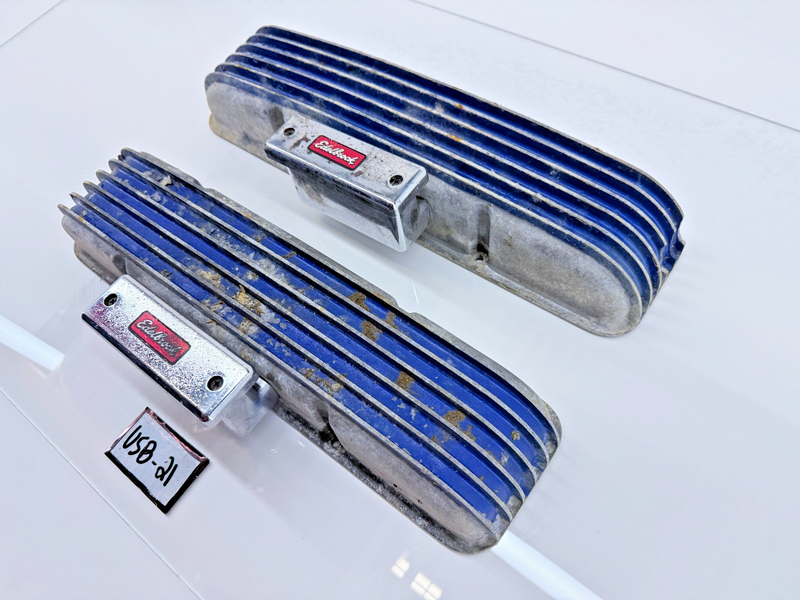 CAL CUSTOM FINNED ALUMINUM VALVE COVERS  283 327 SBC CHEVY 40-2000 U5B-21