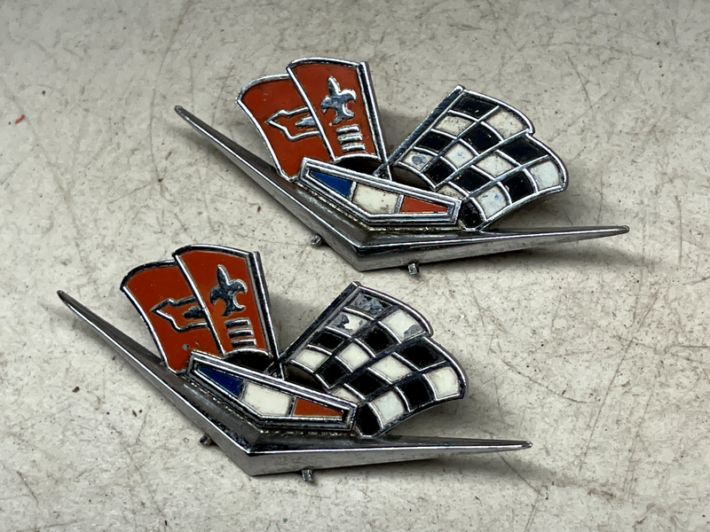 OEM 1962-1963 Chrome Front Fender Flag Emblem Impala Bel Air Corvette B24-15
