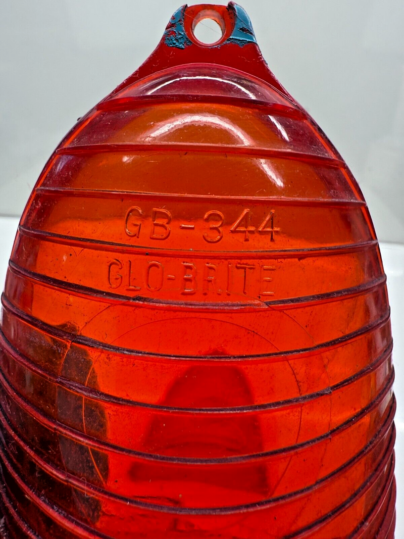 Vintage 1955 Chevy Glo-Brite GB-344 Red Stop Tail Light Lens 5945878 55 C22-29