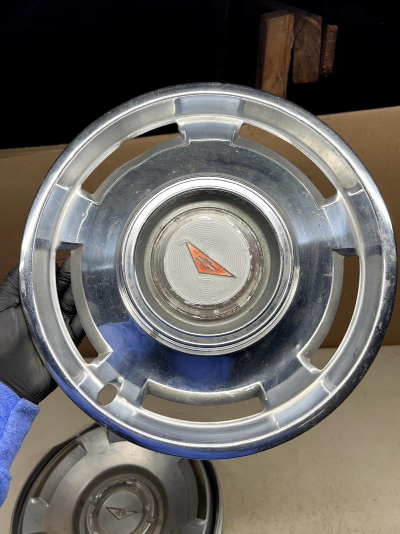 OEM 1965 65 Chevy Corvair Hubcap Rim Hub Cap Wheel Cover PAIR 13" 3962CB40 B40-5