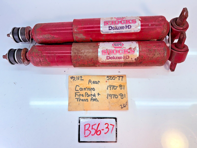 NOS VINTAGE PAIR Rear Shocks 1970 - 1981 Camaro Firebird Trans Am B56-37