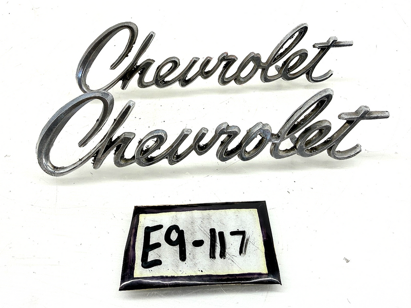 OEM  1966 1967 1968 Chevrolet Emblem Badge Script Pair E9-117