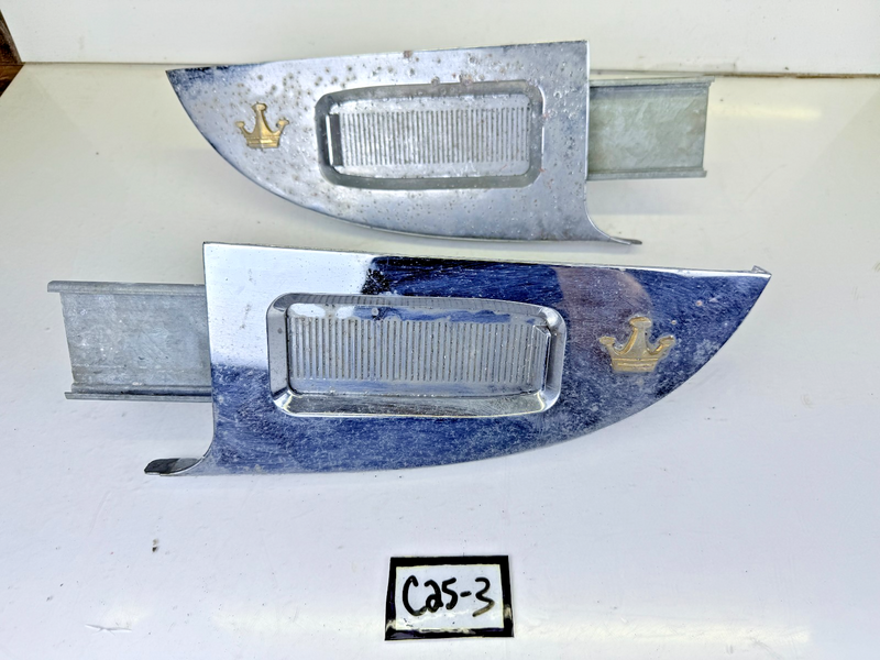 RARE Vintage 1959 Chrysler Imperial PAIR Chrome Armrest Ashtray Trim Piece C25-3
