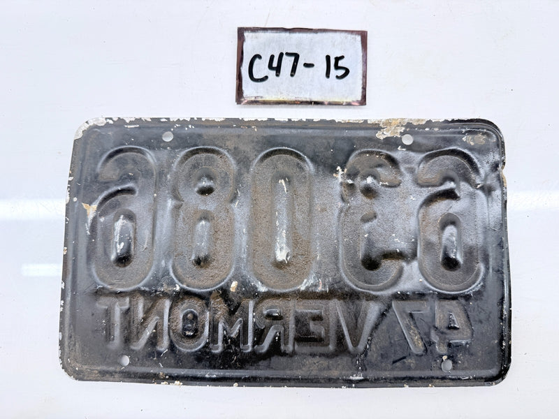Original Paint 1947 VT 63086 Vermont License Plate Garage Sign C47-15