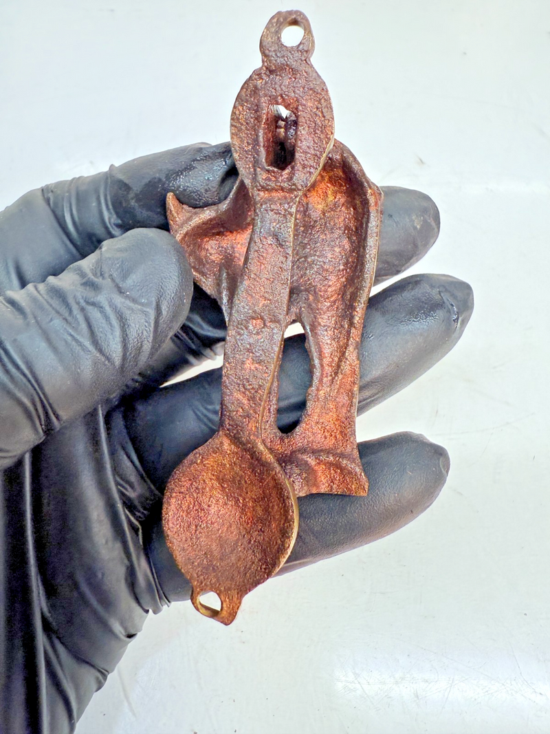 Vintage Brass Cat Door Knocker Arched Back Halloween Scaredy Cat 3.5" B68-31