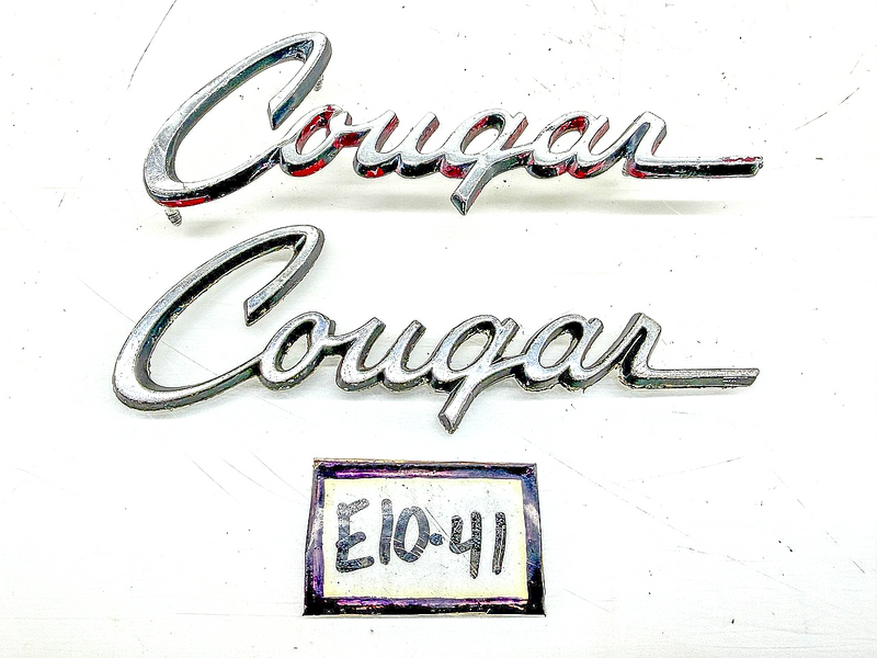 OEM 1969 1970 MERCURY COUGAR SCRIPT EMBLEM PAIR E10-41