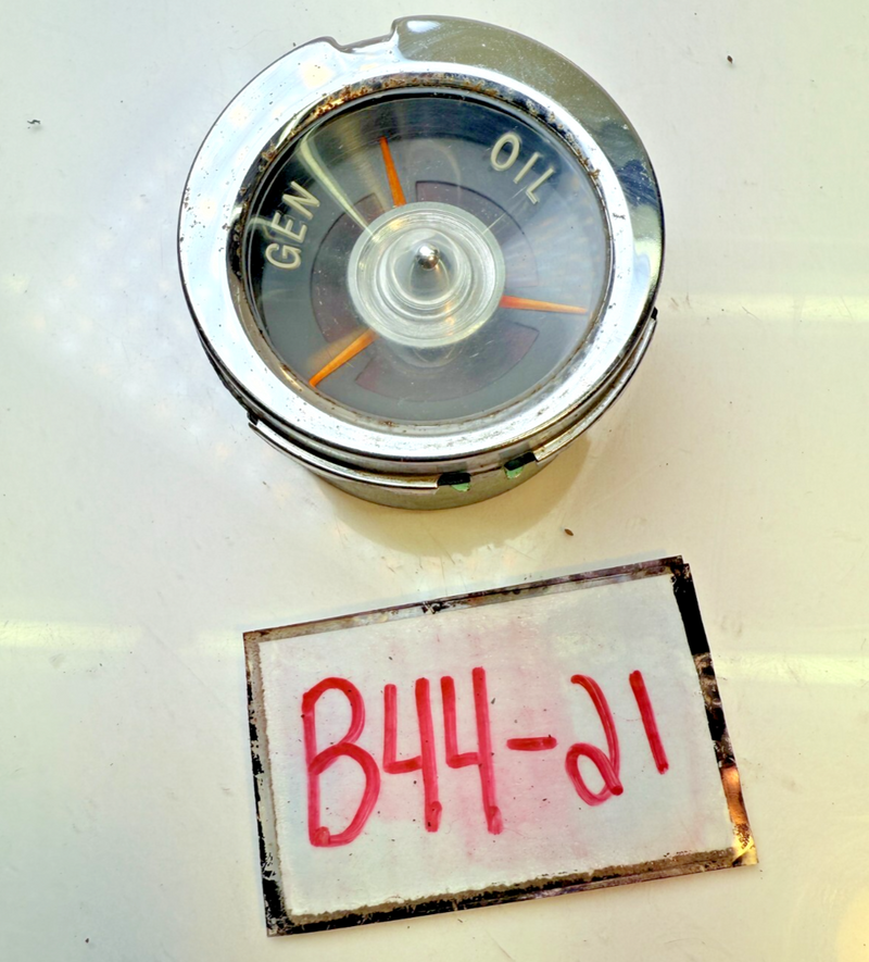 OEM Vintage 1959 1960 Chevy Impala El Camino Generator / Oil Gen Gauge 60 B44-21