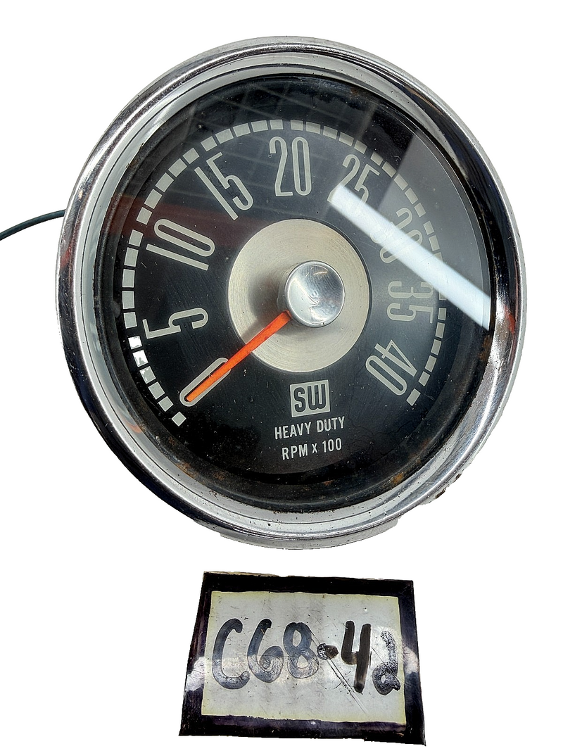 Vintage Stewart Warner Ford Truck / Bronco Tachometer 4K RPM C7TF 17360D C68-42