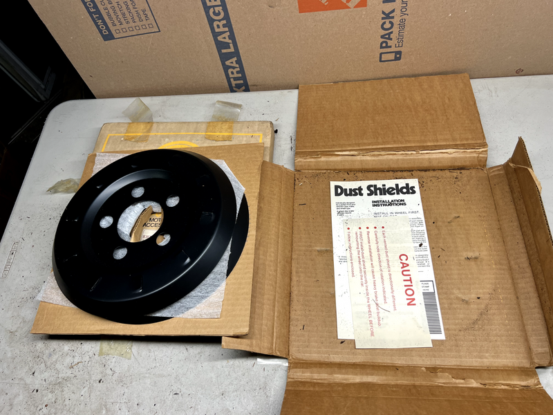 NOS 1960'S Pair Beverly Hills  Golden Disc Dust Shields #1200 Ford? U1C-B6