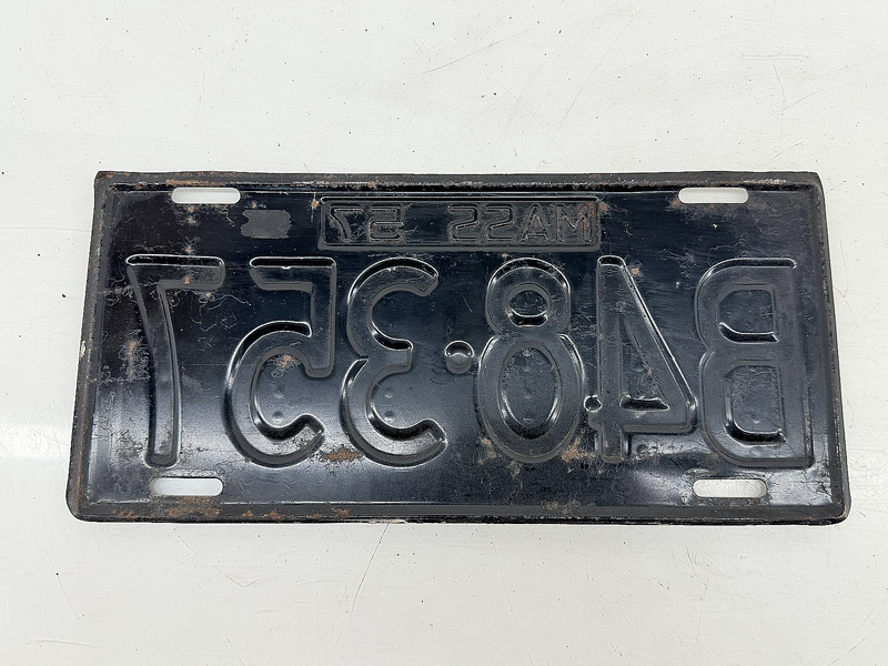 Orig. Paint 1957 B48357 Massachusetts License Plate Sign MA B48-357 C76-70