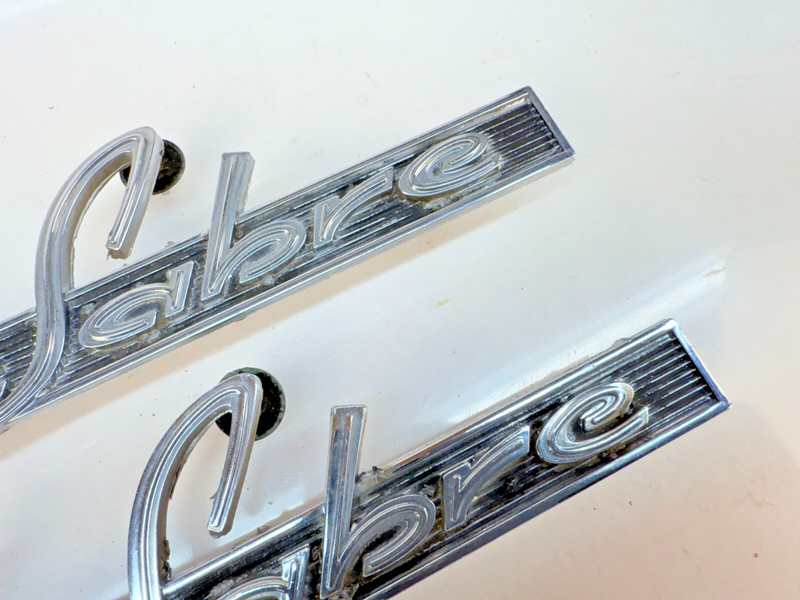 OEM Buick 1963 LeSabre PAIR Quarter Panel Emblems Ornament Script Pair B32-238