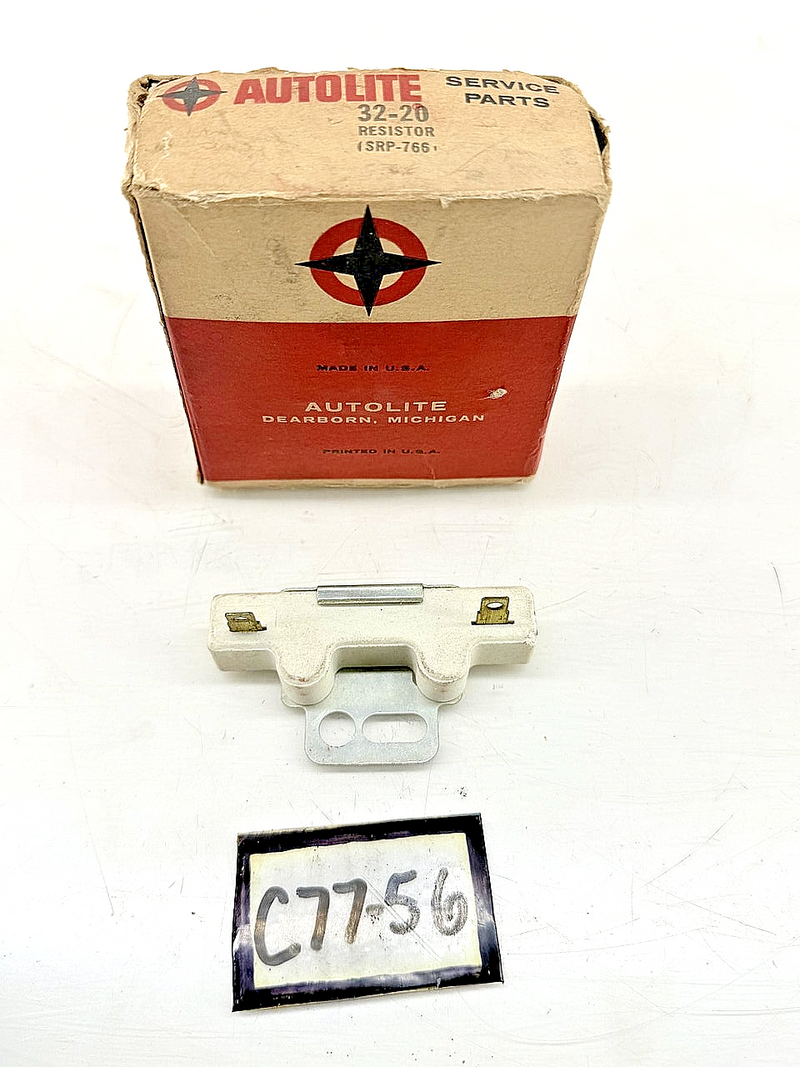 NOS AUTOLITE 32-20 IGNITION RESISTOR SRP-766 CERAMIC FORD C77-56