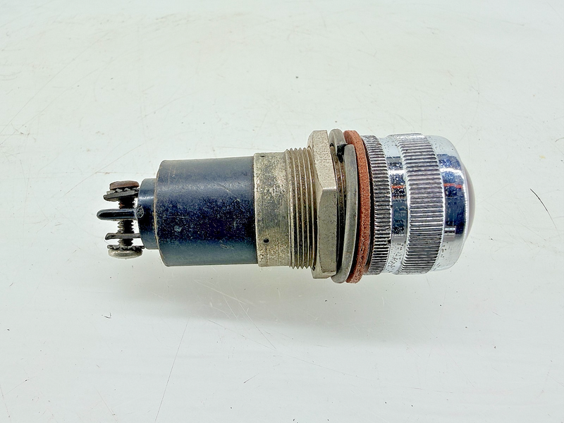 Vintage Dialco Panel Indicator Light Pilot Lamp RED C67-182