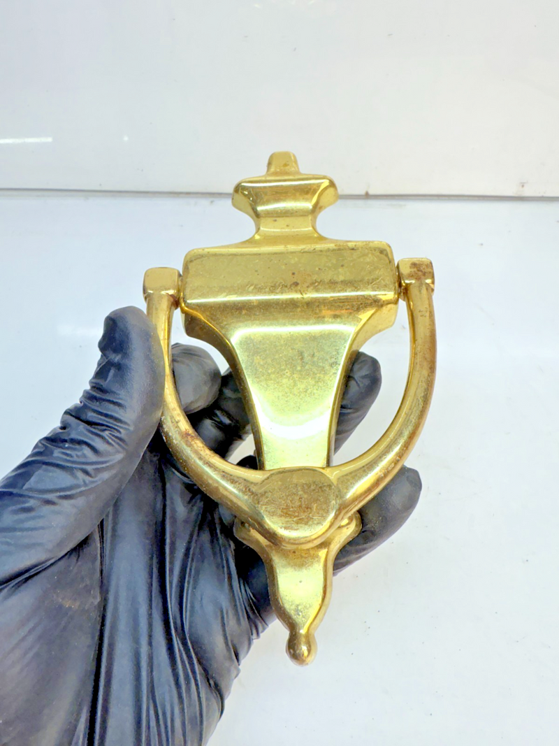 VINTAGE ANTIQUE BRASS TRADITIONAL DOOR KNOCKER 6" B68-18