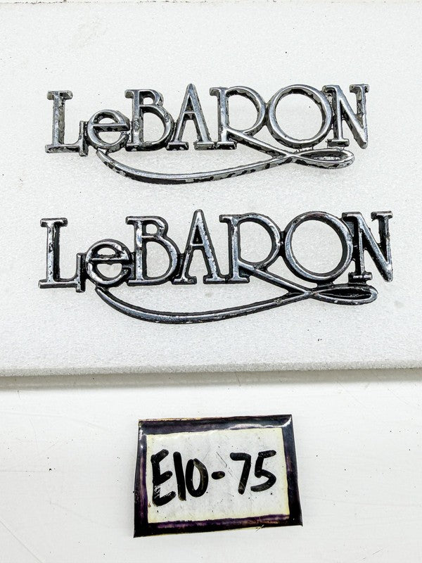 OEM 1977 - 1981 CHRYSLER LeBARON SCRIPT EMBLEM PAIR 4017343 E10-75