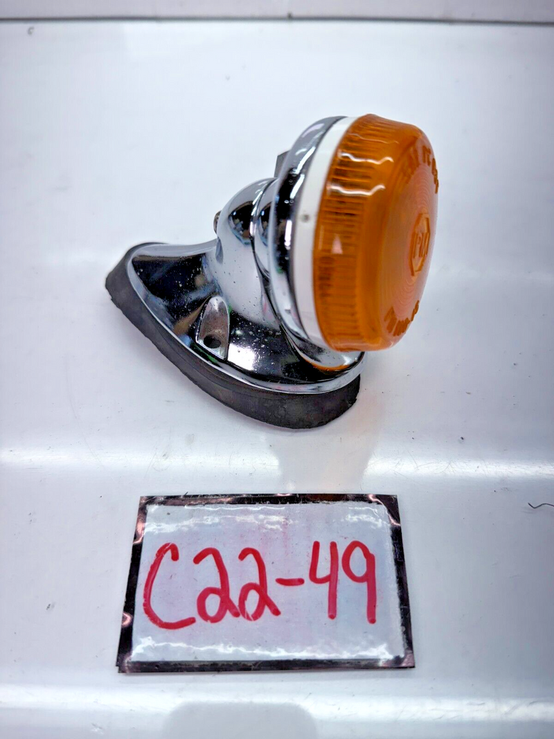 OEM Peterson Amber & Chrome Side Marker Lamp Lights 12V C22-49