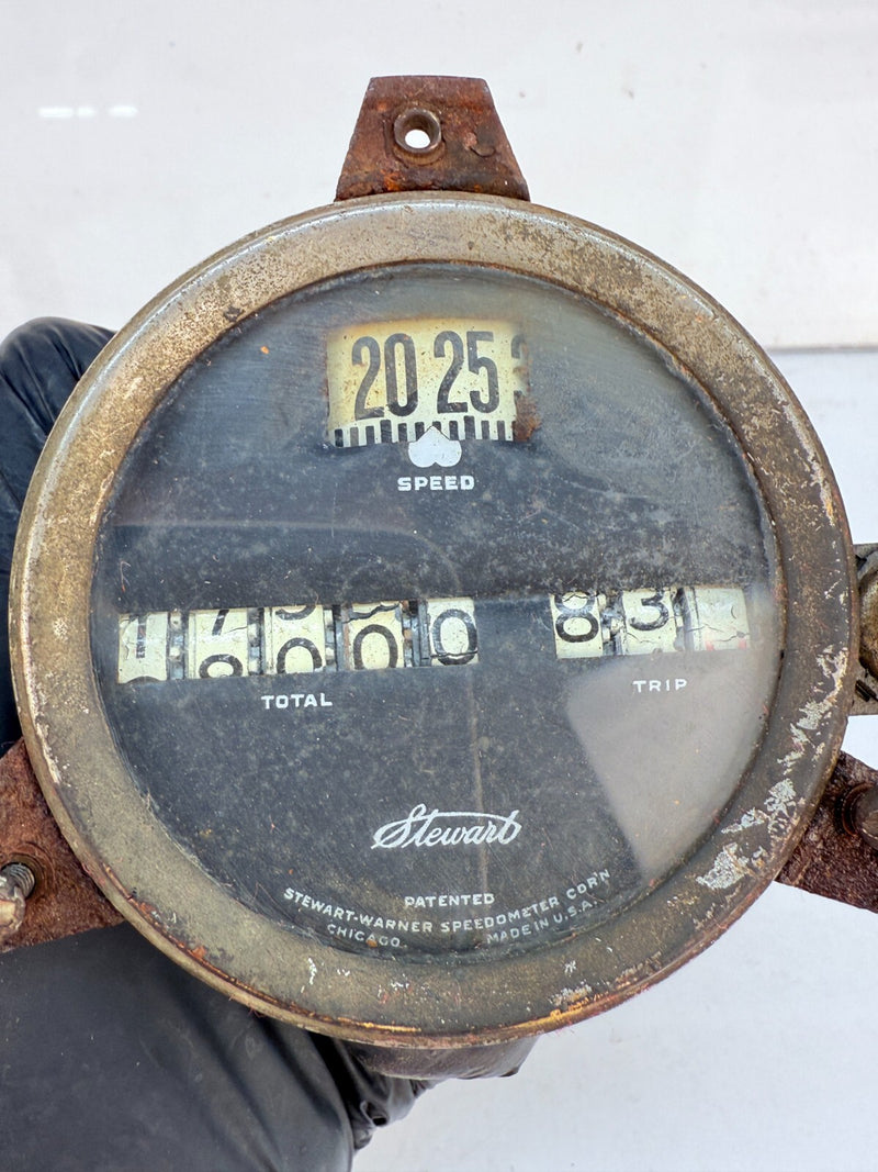 Vintage OEM STEWART  1910 - 1920' Magnetic Type Speedometer Speed Total B61-18