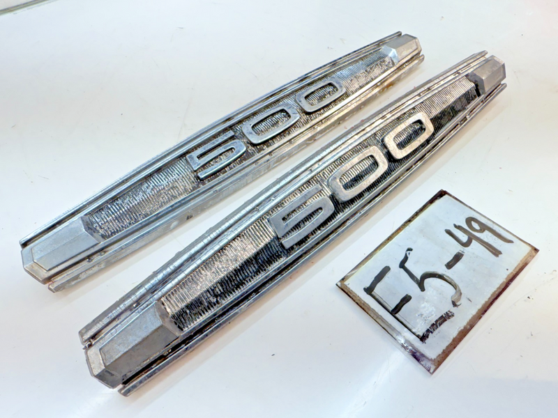 OEM 1967 Ford Fairlane 500 PAIR Quarter Panel Emblems C7OB E5-49