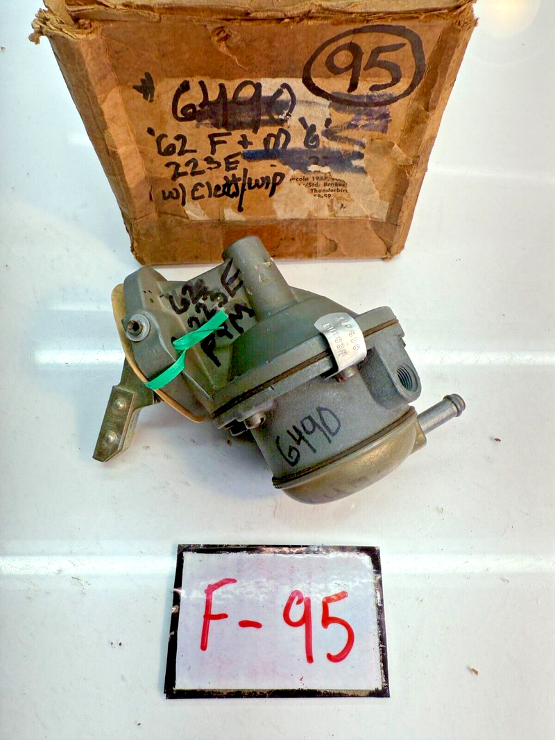 NORS Ford Mercury 1962 Fuel Pump 6490 X6490 223 6 cyl 62 F-95