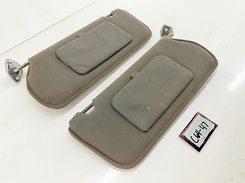 OEM 1985 - 1993 Ford Mustang Gray CLOTH Sunvisors Sun Shade Visor Pair Hardtop