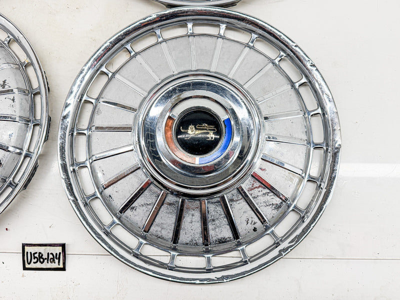 1961 1962 1963 Ford Thunderbird Fairlane Galaxie Sunliner Hubcaps 14" U5B-124