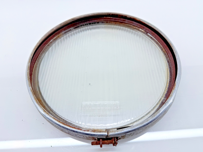 Vintage Original Monogram Twin Beam 9-15/16” Headlamp Lens & Trim Ring C32-1