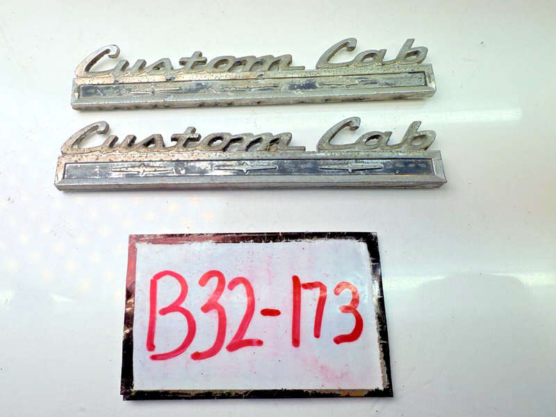 OEM 1968 - 1972 Ford Custom Cab Truck Emblem Badge PAIR Custom B32-173