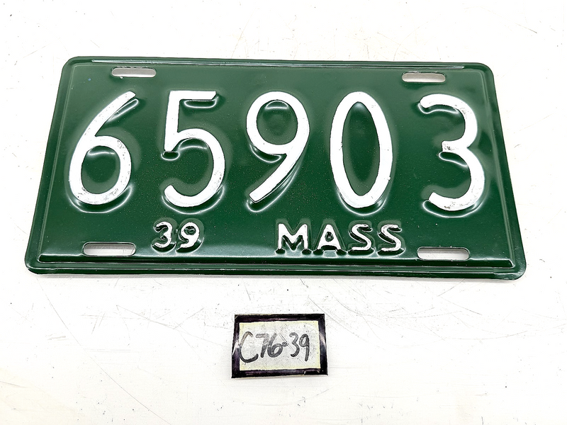 Repainted 1939 65903 Massachusetts License Plate Sign MA 65.903 C76-39