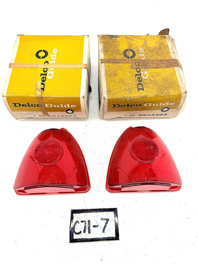 NOS 1953 Chevrolet Bel Air 210 150 Tail Light Lens Pair R1-53 5943403 C71-7