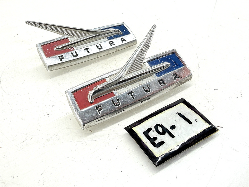 OEM 1964 1965 FORD FUTURA EMBLEM PAIR C5DB-16098-B E9-1