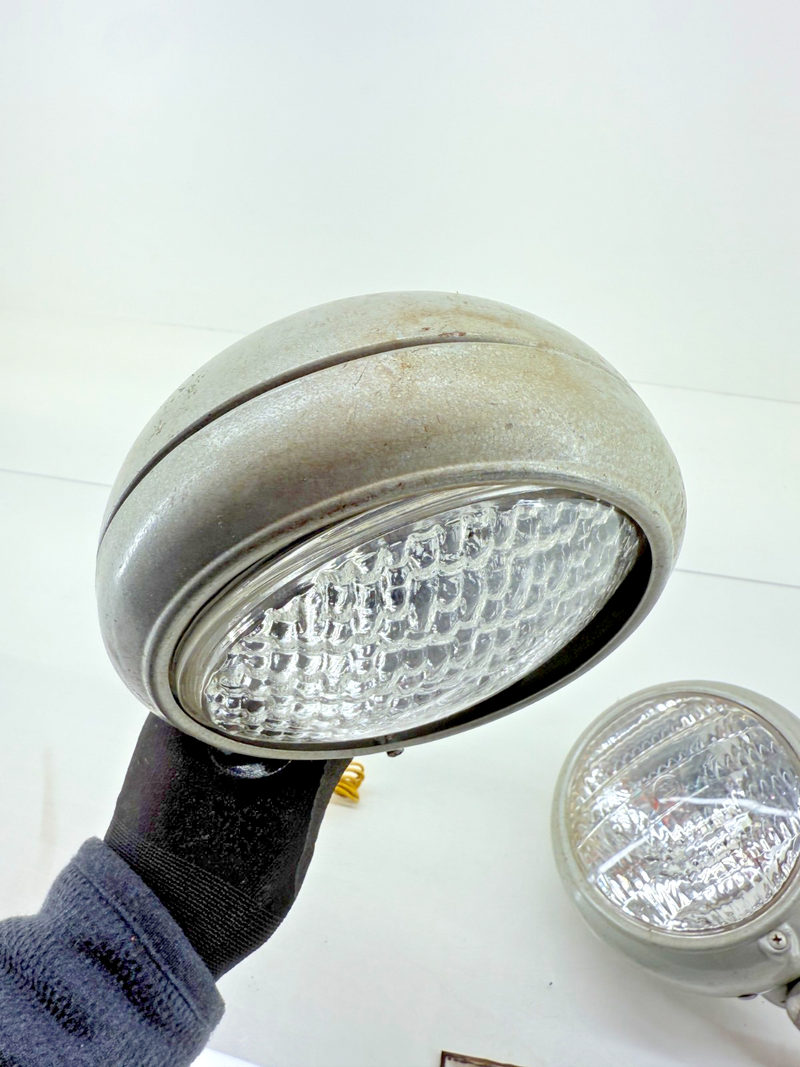 Vintage PAIR AUTO LAMP Model 10 / 600 Fog Lamp Driving Light HOT RAT ROD C37-10