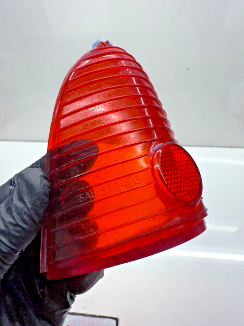 Vintage 1955 Chevy Glo-Brite GB-344 Red Stop Tail Light Lens 5945878 55 C22-29