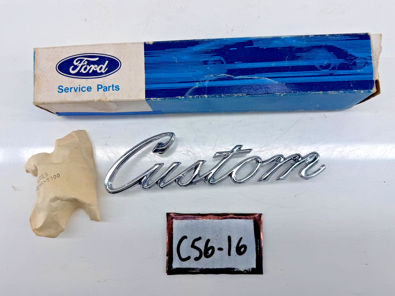 NOS 1969 1970 FORD F100 F250 F350 GALAXIE CUSTOM EMBLEM C9AB-62291B62-C C56-16