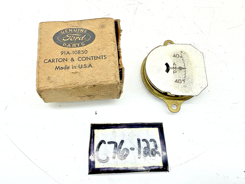 NOS 1937 - 1939 FORD AMP GAUGE AMMETER GENUINE FORD BOX 91A-10850 C76-122