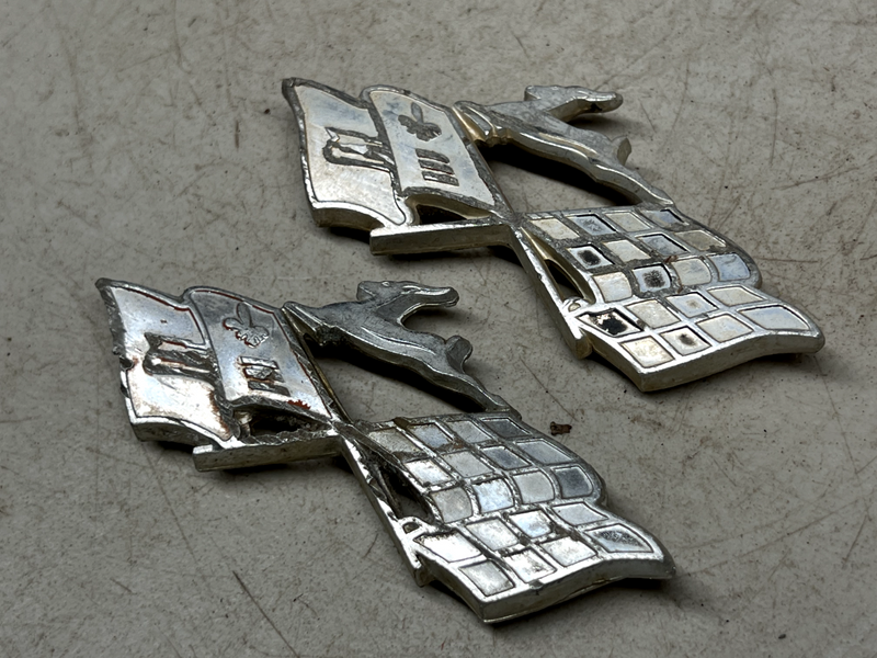 Set of Original 1960 Impala Gold Impala X Flags Quarter Emblem Badges 60 B24-3