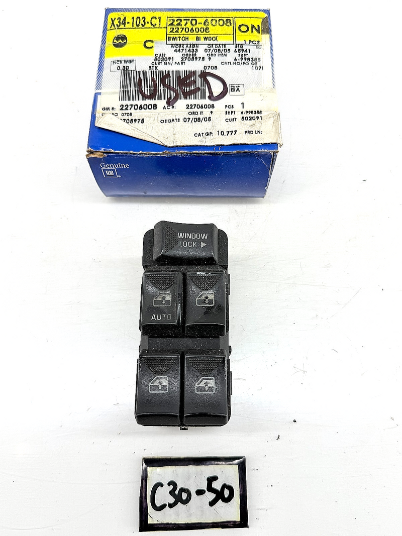 OEM 1997 - 2005 Chevy Malibu Impala Master Power Window Switch 22706008 C30-50