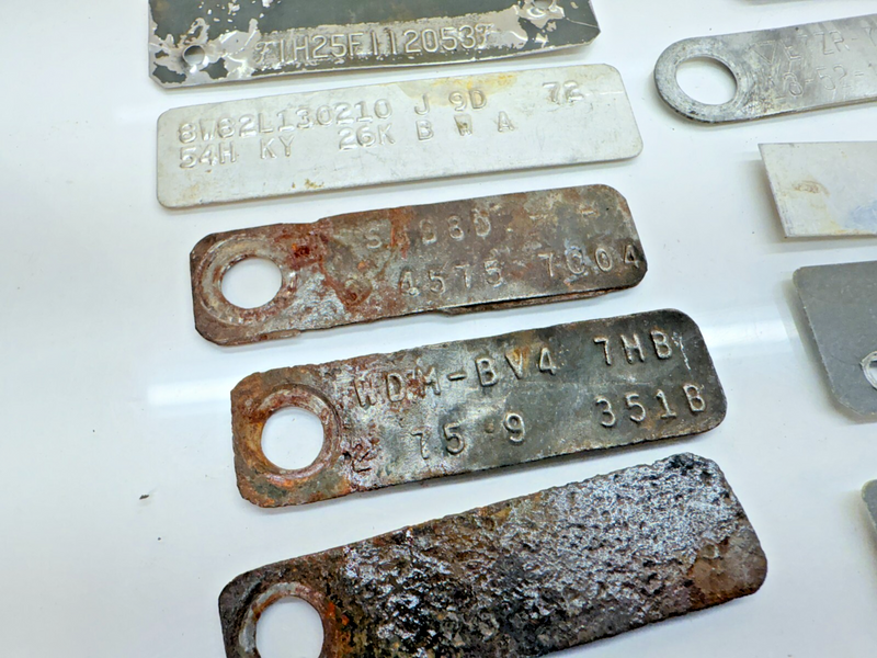 60- Vintage OEM LOT Metal Plate Tag VIN Plate Badge Emblem Serial Data ID B65-28