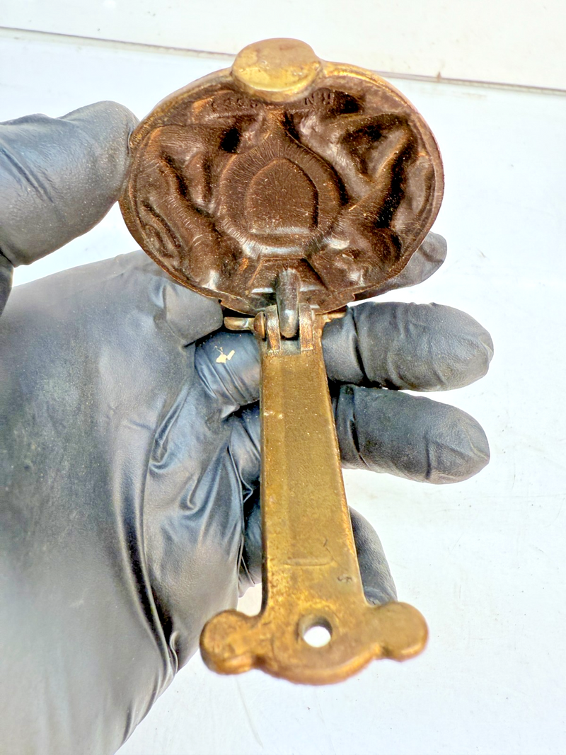 Rare Lion & Unicorn 1953 Dieu Et Mon Droit Brass Coronation Door Knocker B68-29