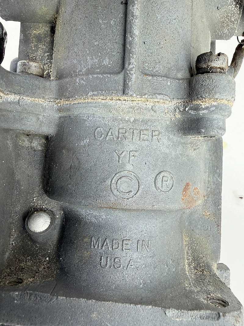 Carter YF 1657 Carburetor Parts Jeep CJ5 F134 Body & Bowl 0-944 Horn Damage H-16